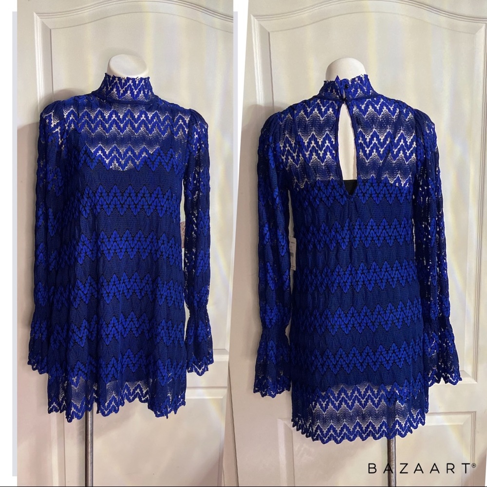 Free people mini dress- Blue and black